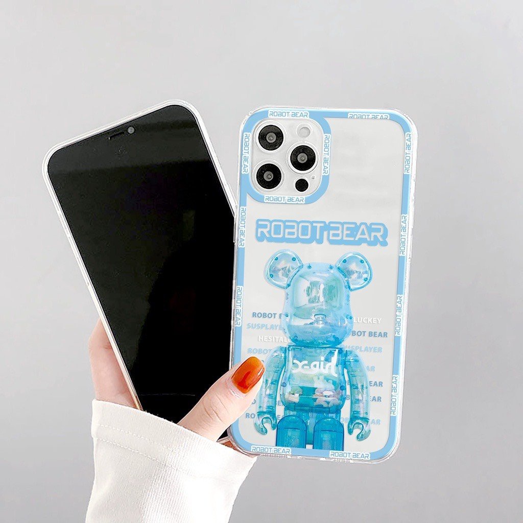 XẢ KHO - Ốp lưng iphone cạnh vuông lỗ camera gấu hoa 6s/6splus/7/7plus/8/8plus/x/xr/xs/11/12/13/pro/max/plus/promax