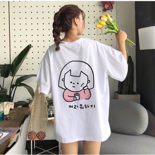 Áo Thun Tay Lỡ KOMBOH Dáng Rộng Unisex Ulzzang, Áo Phông Nam Nữ CÔ BÉ 2 - A95