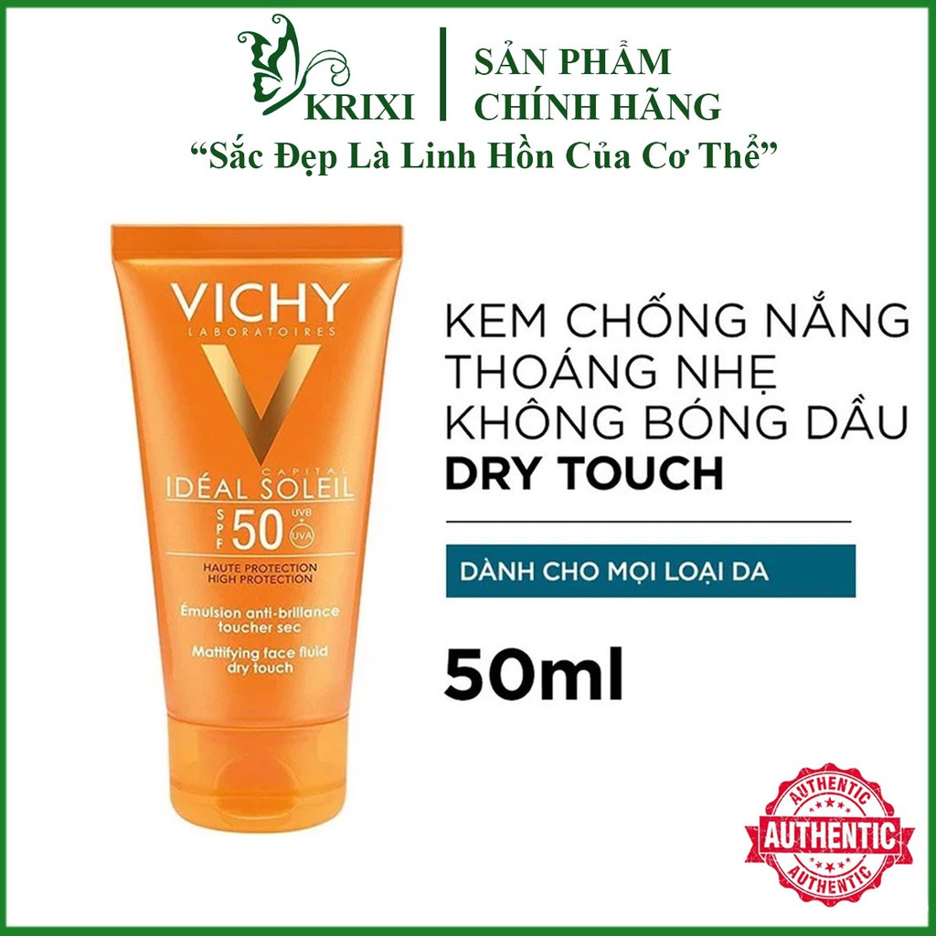 Kem Chống Nắng Vichy Capital Soleil Emusion Face Fluid Dry Touch SPF50+ Không Nhờn Rít 50ml | BigBuy360 - bigbuy360.vn