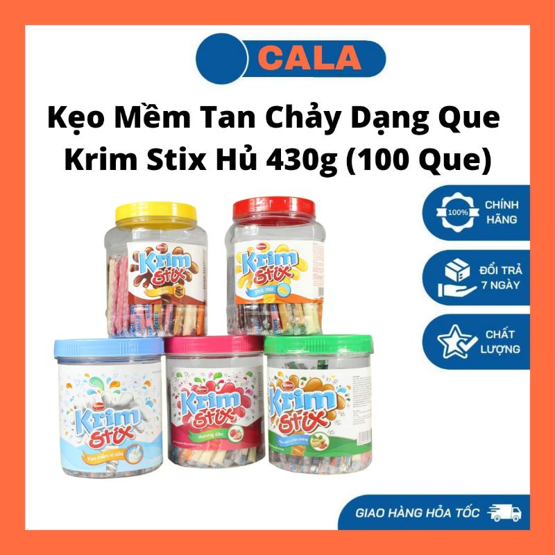 Kẹo Mềm Tan Chảy Dạng Que Krim Stix Hủ 430g