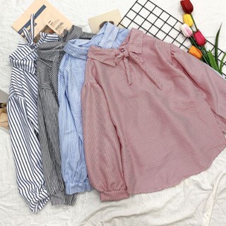 Áo kiểu babydoll sọc nhiều màu ulzzang ulzzang store