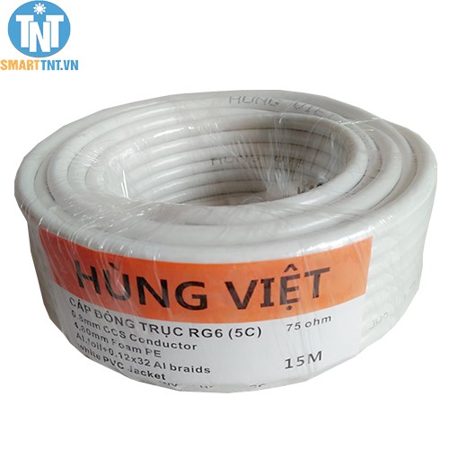 Cáp đồng trục RG6 (5C) - 15m dành cho Anten, hàng đẹp Smarttnt.vn