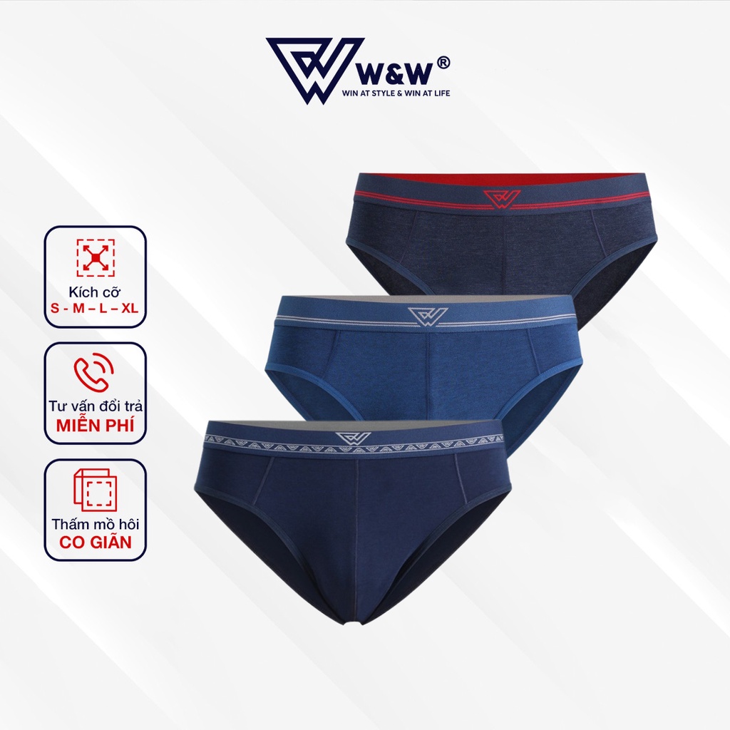 Quần Lót Nam W&amp;W Tam Giác Chất Liệu Cotton Mềm Mại, Khử Mùi WUW35