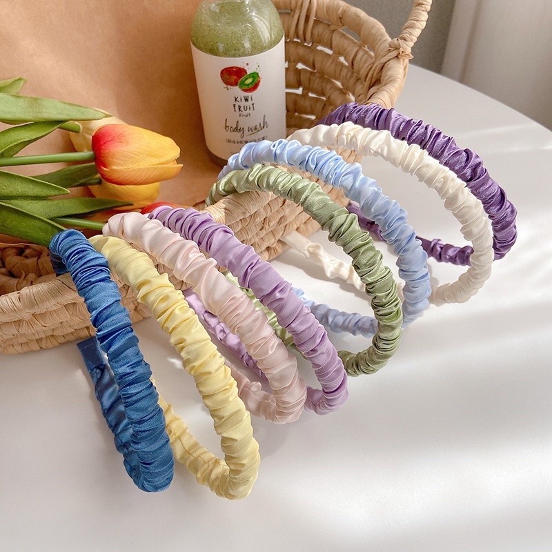 băng đô tóc màu sắc phong cách hàn quốc , cài tóc bằng vải nhiều màu