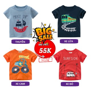 Áo thun bé trai 27kids bé trai áo thun cho bé họa tiết kẻ sọc chất cotton hàng xuất khẩu