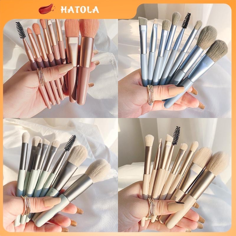 Bộ cọ trang điểm 8 cây Hà Mai trong túi zip