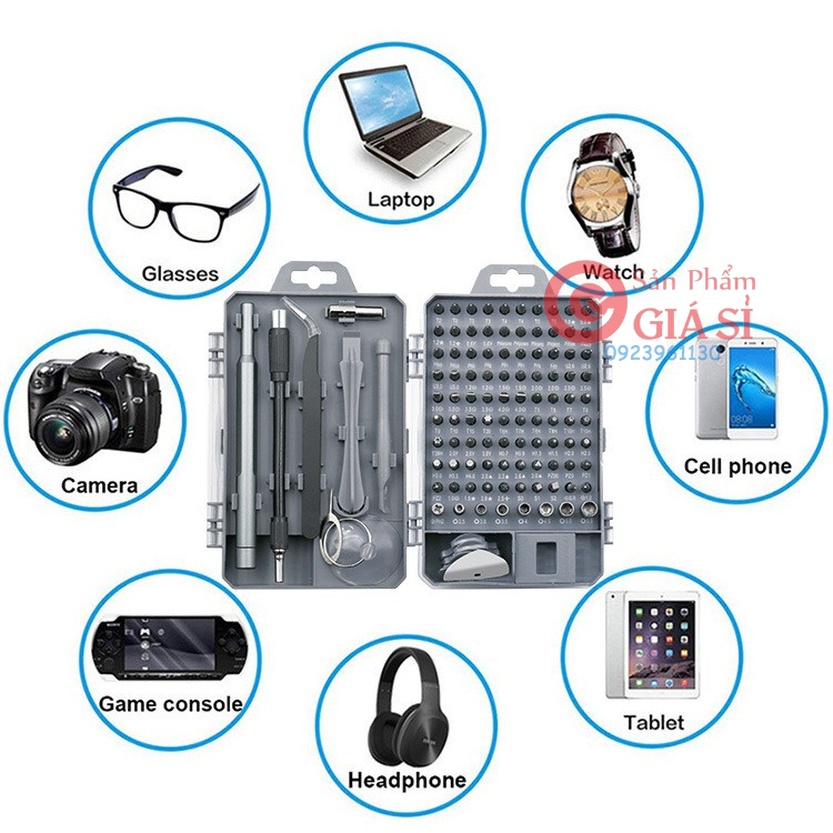 tua vít sửa điện thoại, máy tính, đồng hồ đa năng cao cấp 112 chi tiết tây cầm chống trượt ❤️freeship❤️