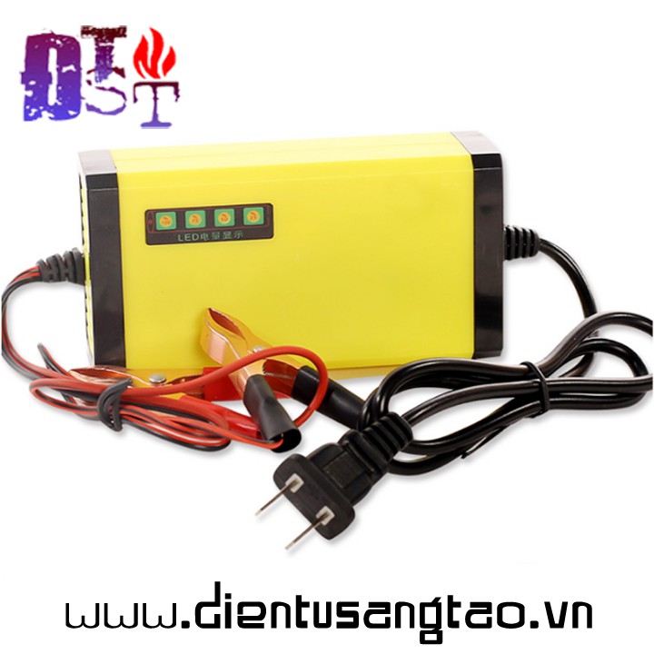 Sạc acquy 12V 2A-20AH hiển thị phần trăm dung lượng