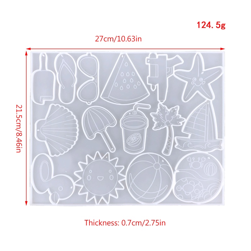 Sa Khuôn Silicone Làm Móc Khóa Epoxy Resin DIY