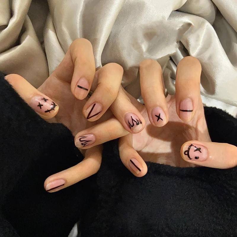 [Hàng mới về] Set 24 móng tay giả ngắn thời trang cho nữ