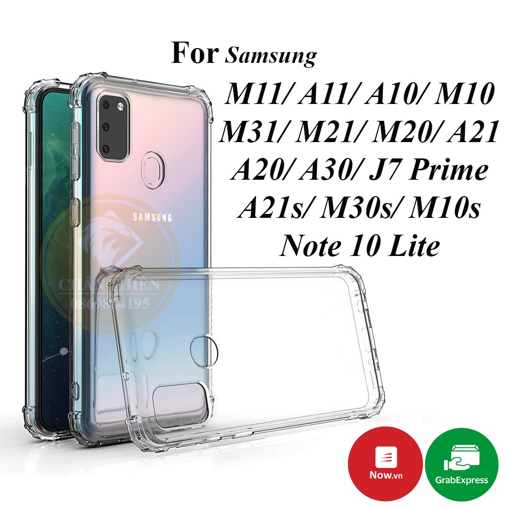 Ốp Lưng Samsung Note 10 Lite A10 M10 M31 M21 M30s A21 A21s M20 A11 M11 M10s A20 A30 J7 Prime Trong Suốt - Chống Sốc