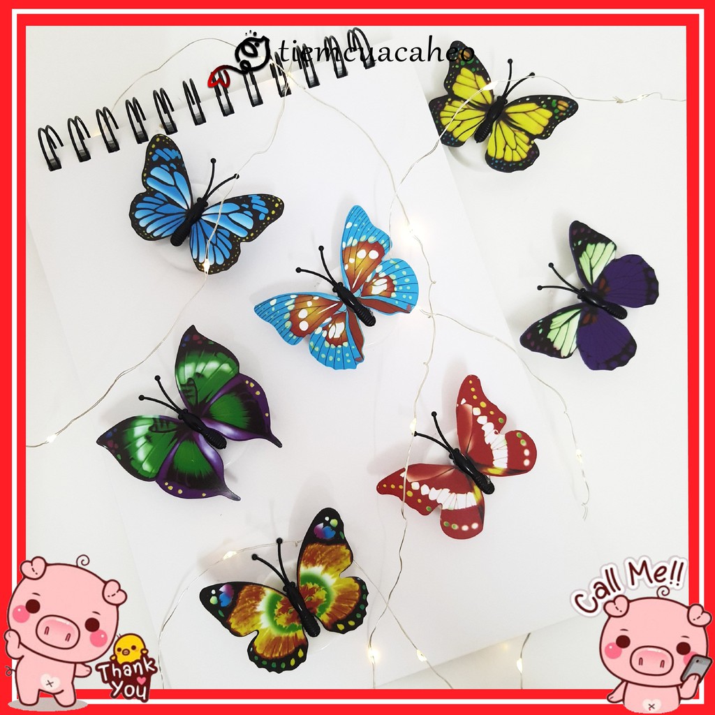 Đèn con Bươm Bướm Dán tường cute đổi màu, thiết kế decor phòng ngủ, phòng khách