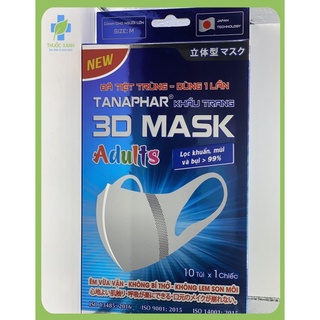 Khẩu trang kháng khuẩn 3D Mask TaNaPhar hộp 10 chiếc