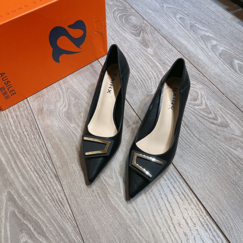 x(ẢNH THẬT) Giày Cao Gót 7p Khoá Kim Loại Da Siêu Mềm Êm Fullbox Cao Cấp