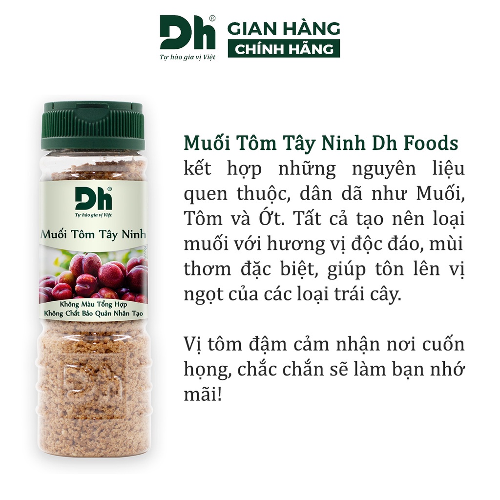 Muối tôm Tây Ninh DH Foods loại 1 thơm ngon gia vị chấm hoa quả 60/80/110gr - DHMTN44