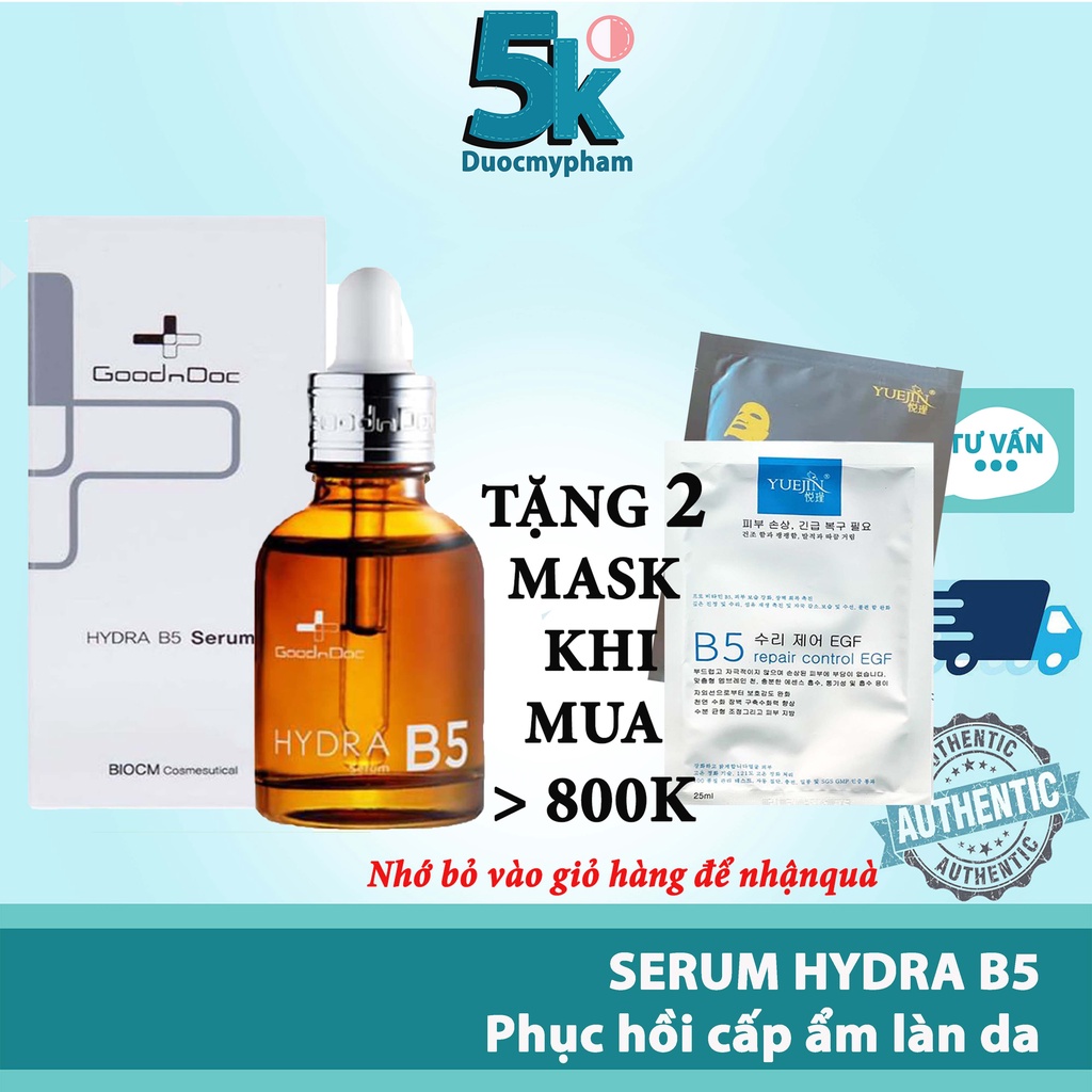 Serum B5 GoodnDoc Dưỡng Ẩm, Phục Hồi, Làm Dịu &amp; Trắng Sáng Da Hydra B5 (30ml)