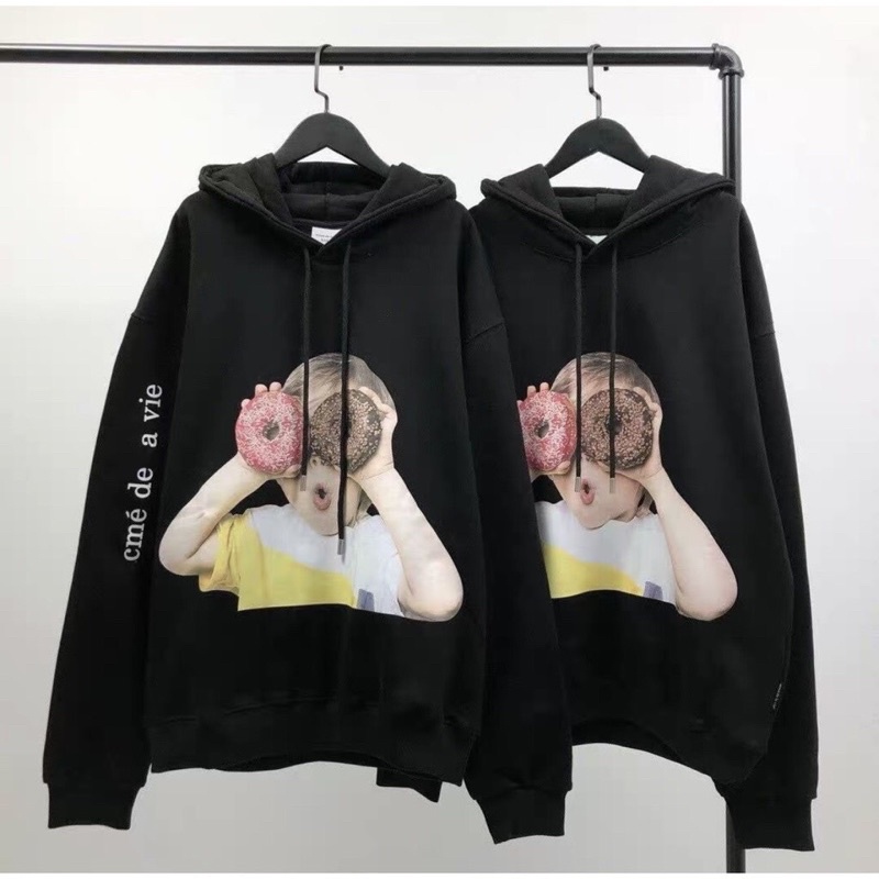 Áo Hoodie Hình Bé Ăn Bánh AD dễ thươngChất nỉ cotton cao cấpThời trang Nam nữ Unisex mùa đông kute đôi nhóm