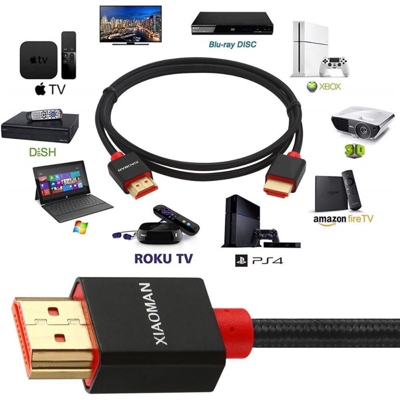 Dây cáp HDMI Xiaoman Lenovo Amazon Vivanco 1M 2M 3M 5M chống nhiễu cao cấp hàng Xịn APELE