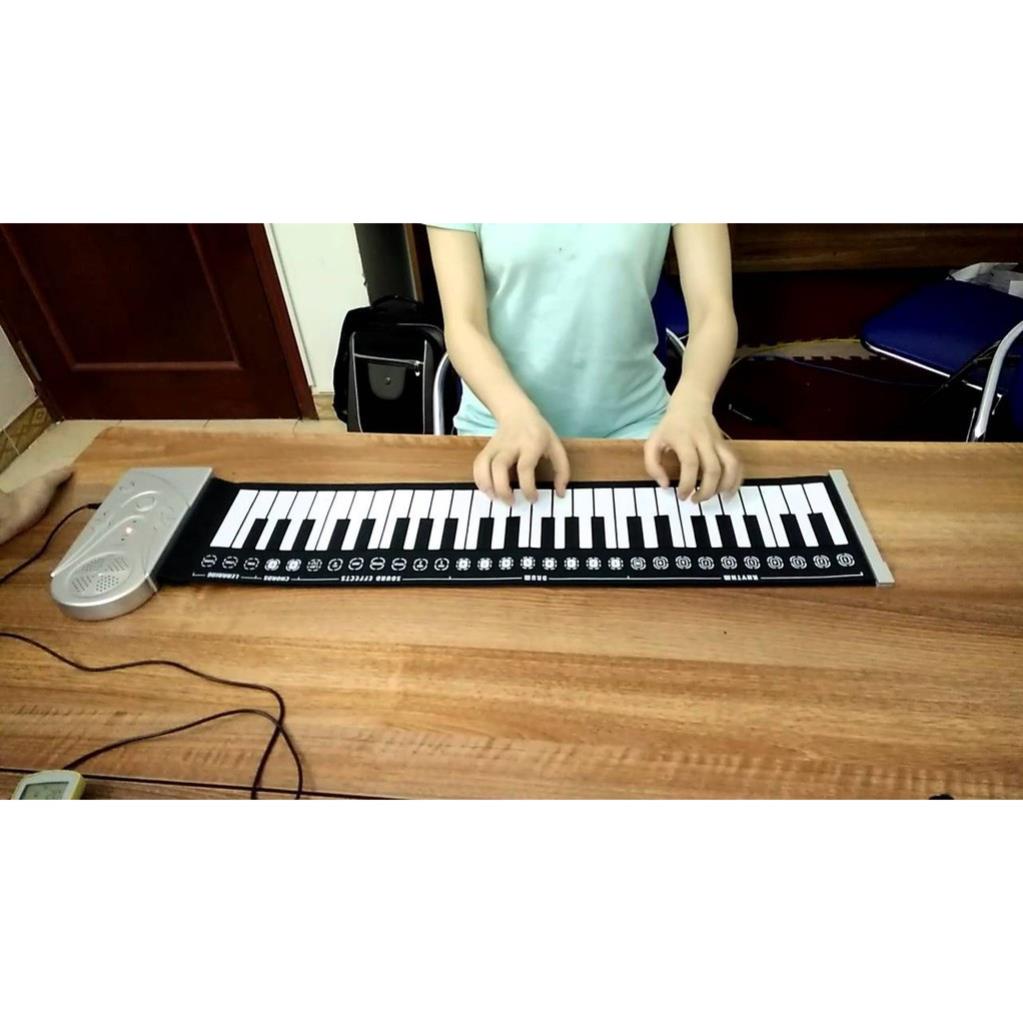 [ TONG5KGMH] Đàn piano cuộn mang đi tiện lợi, bàn phím mềm dễ chơi 49 phím-Xài pin hoặc xạc