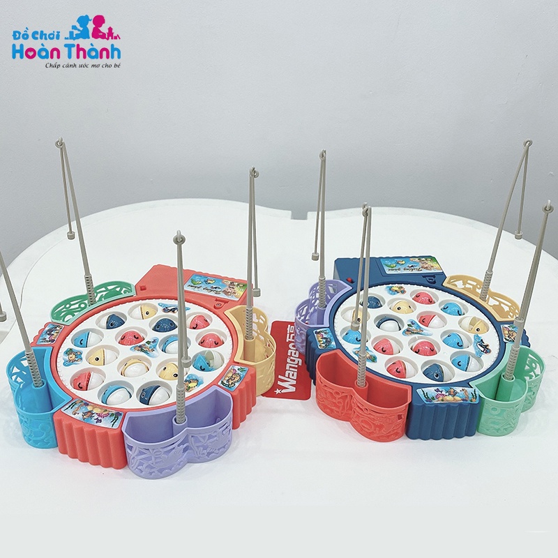 Đồ chơi câu cá điện trẻ em 45 con cá, 4 cần câu nam châm, 4 cần móc phù hợp cho bé 2 - 6 tuổi, tặng kèm 3 pin AA