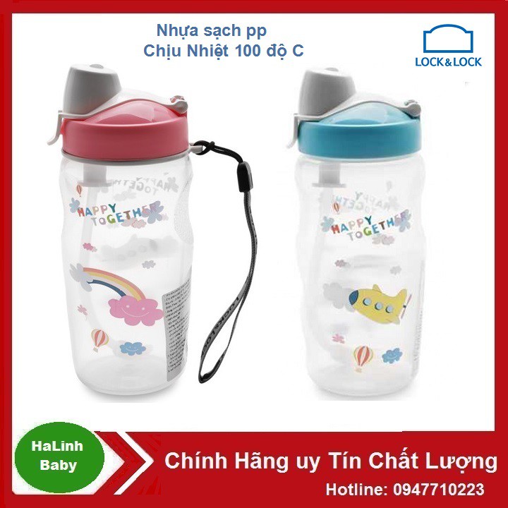 Bình nước Lock&Lock trẻ em có ống hút 350ml HPP726 Có dây đeo