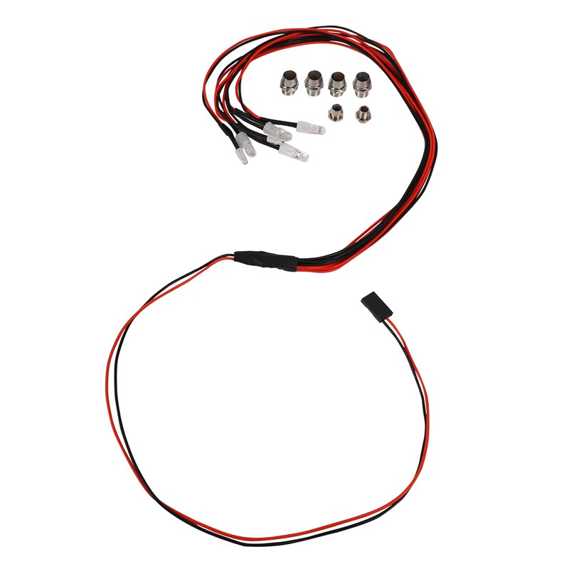 6 Đèn Led Kit 2 Red 2 Blue Cho 1 / 10 1 / 8 Traxxas Hsp Scx10 D90 Hpi Rc