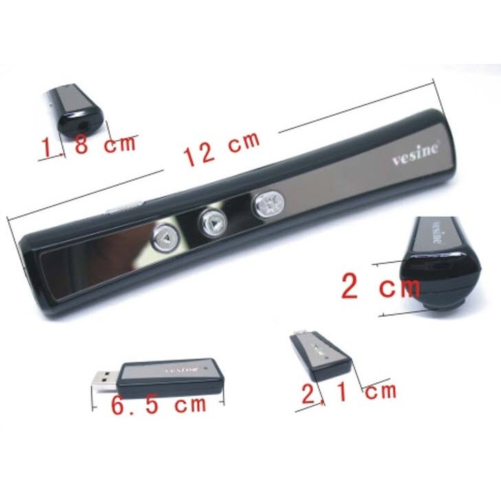 Bút Chỉ Điều Khiển Trình Chiếu Spotlight Bấm Máy Chiếu Slide Powerpoint Đèn Laser Thuyết Trình Vesine PP 900 VP101