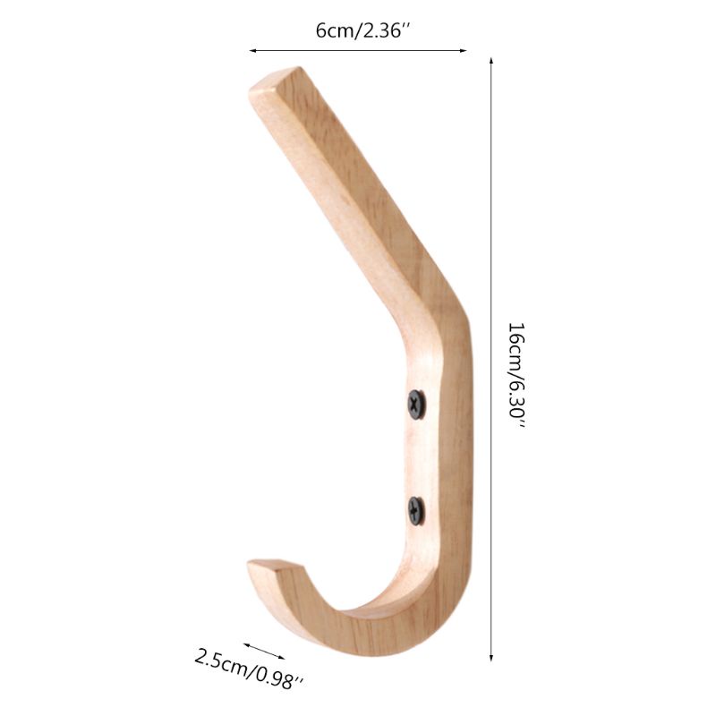 Set 2 Móc Treo Đồ Gắn Tường Bằng Gỗ Sồi Vintage