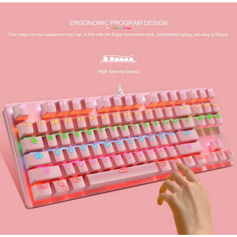 Bàn Phím Cơ Gaming LEAVEN K550 Chống Nước, Tích Hợp Đèn Led Đồi 10 Chế Độ Nháy Bảo Hành 12 Tháng