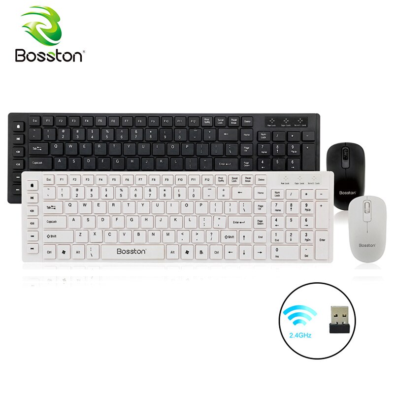 Bộ bàn phím và chuột không dây wireless Bosston WS500 - phím bấm cực êm (màu ngẫu nhiên)