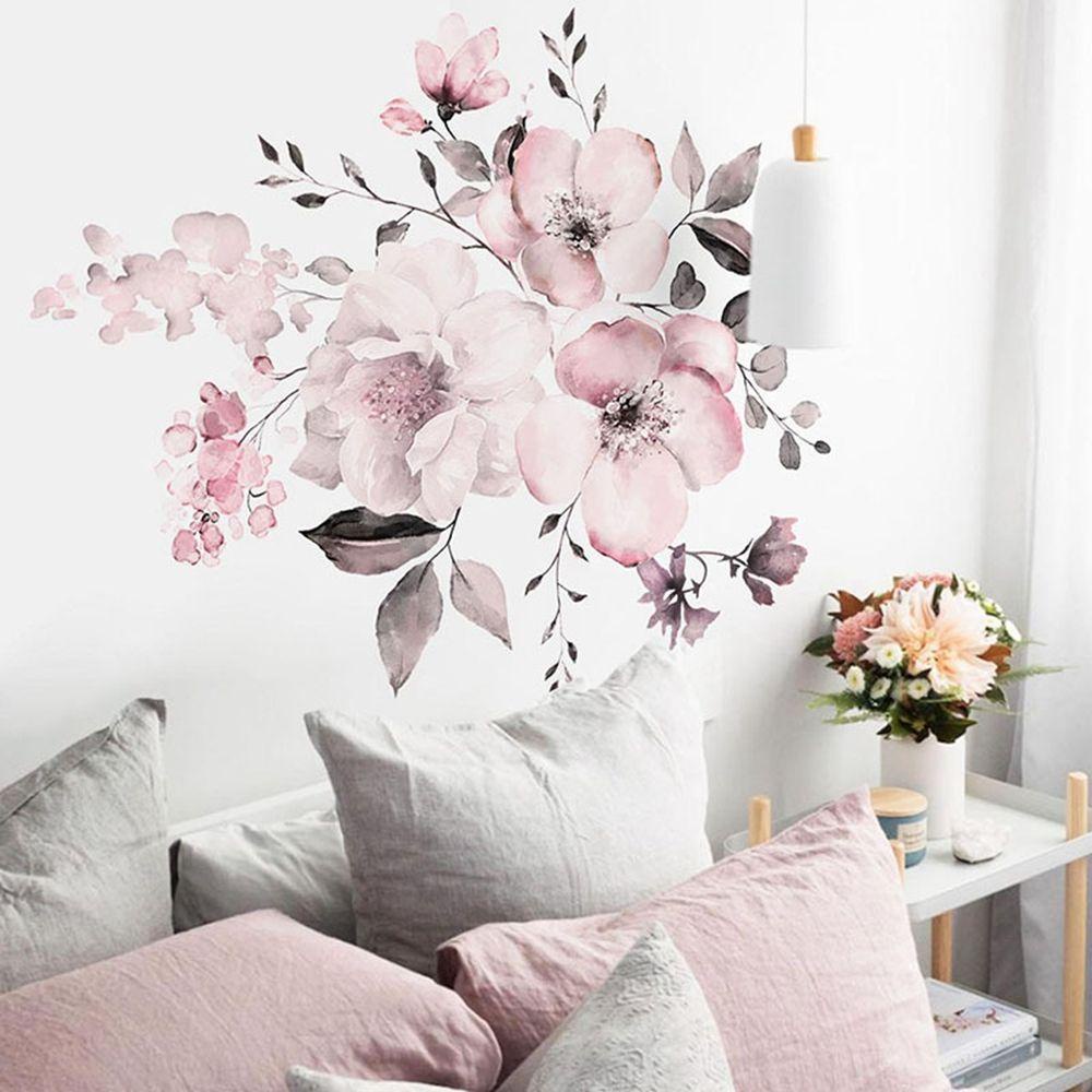 Sticker Dán Tường Họa Tiết Hoa Mẫu Đơn Trang Trí Phòng Khách Phòng Ngủ TV