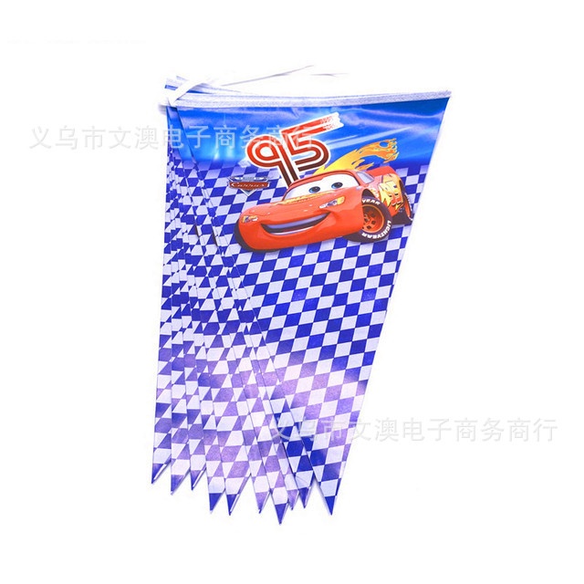 Khăn Trải Bàn In Họa Tiết Xe Hơi &amp; Bong Bóng &amp; Thẻ Trang Trí Tiệc Sinh Nhật