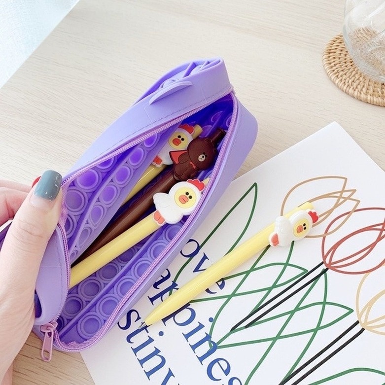 Push Pop It Fidget KT Stationery Bag Push Toy Bubble Toy Pencil Holder Decompress Toy Bag【WITH GIFT】