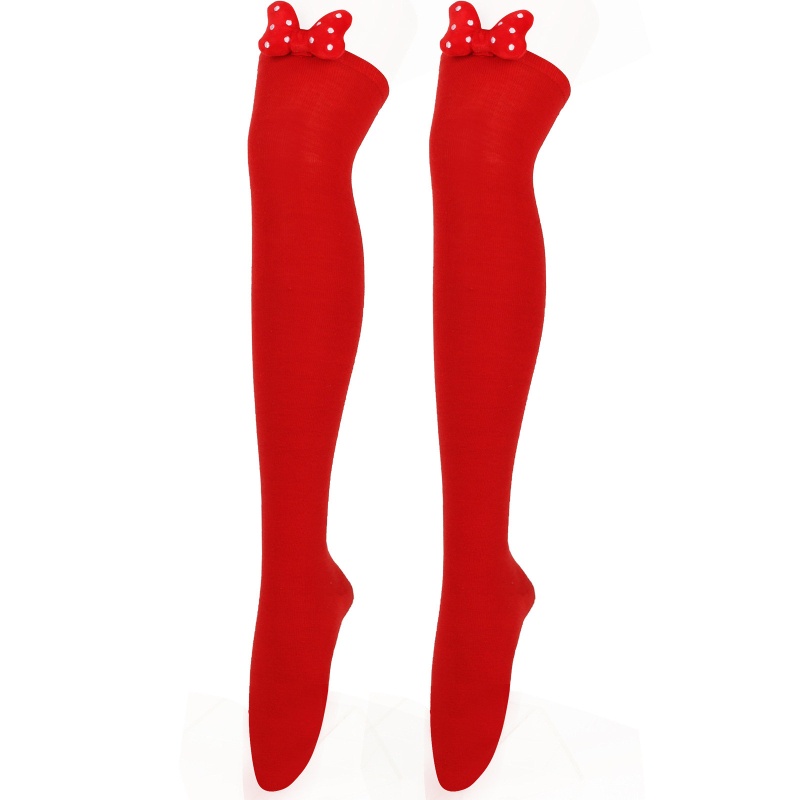 XIXI Tất Chân Cao Qua Gối Đính Nơ 3D Thời Trang Cho Nữ