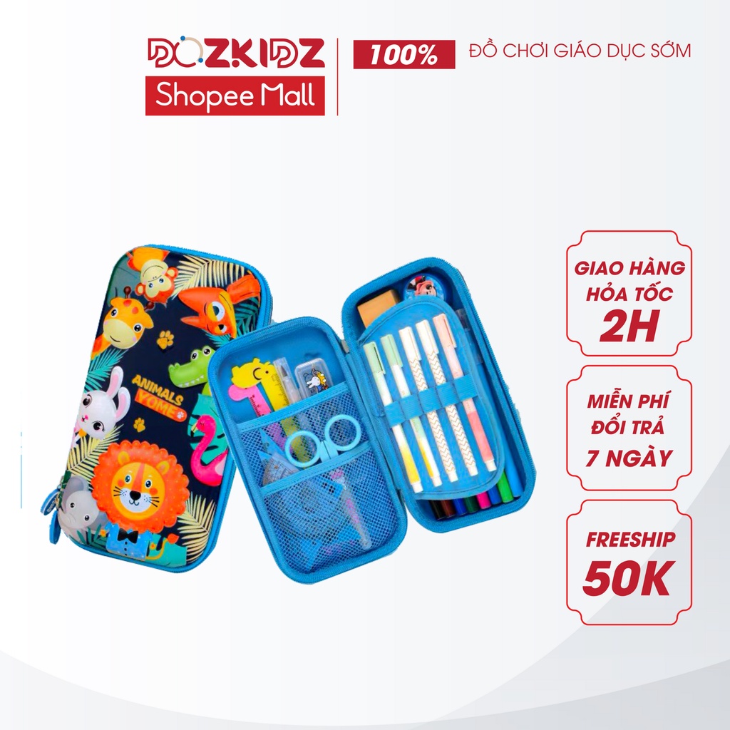 Hộp đựng bút học sinh size lớn họa tiết 3D - DOZKIDZ