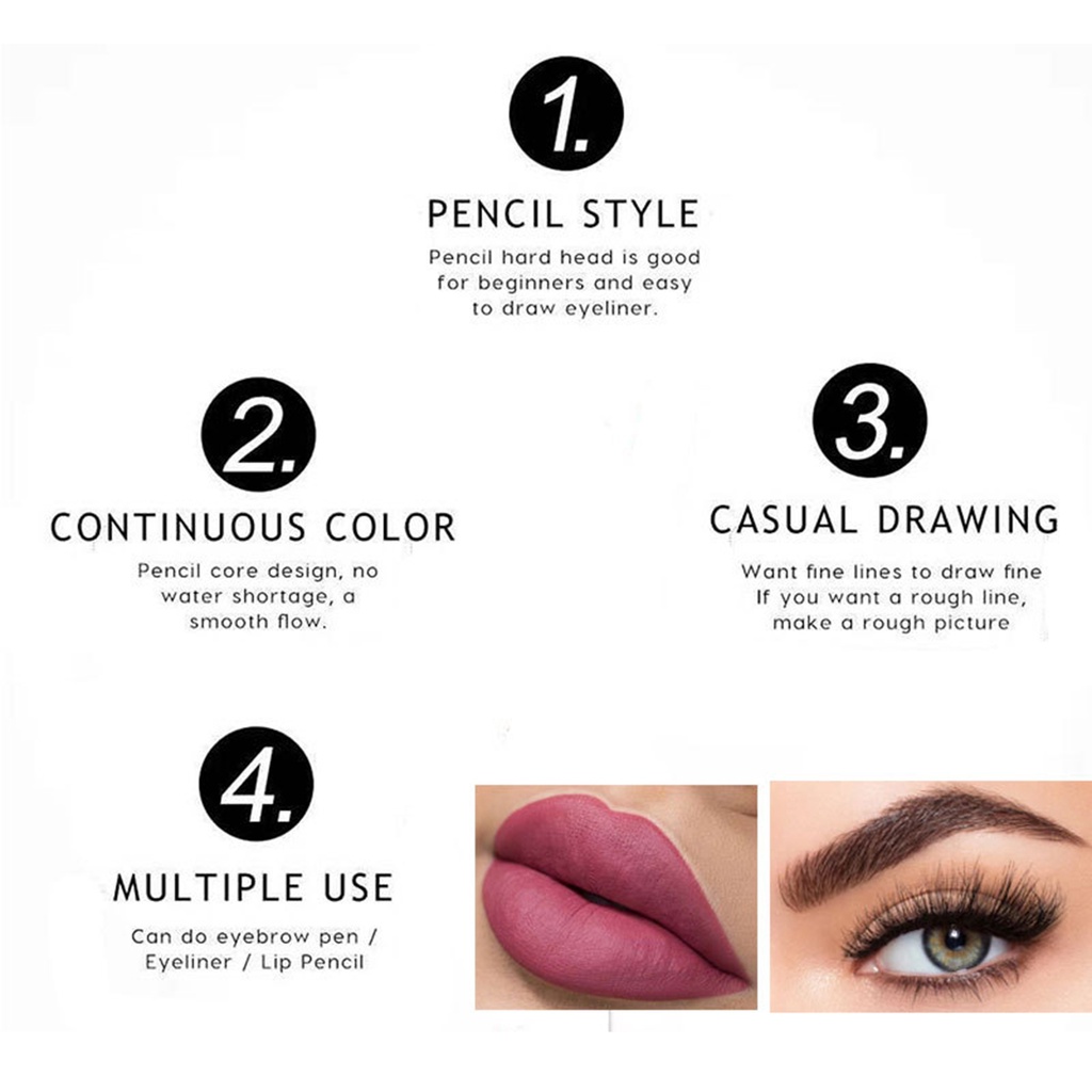 Bút Kẻ Viền Môi Màu Lì Chống Thấm Nước Lâu Trôi Không Dính