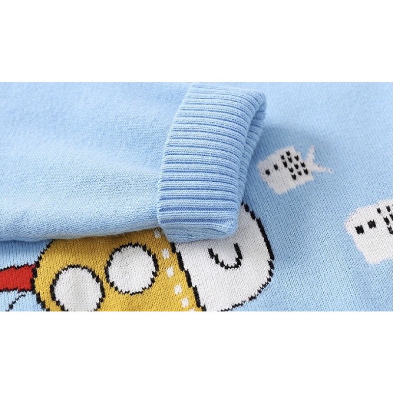 Áo len bé trai WELLKIDS, áo len 2 lớp cho bé