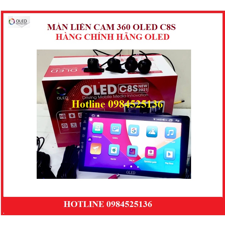 Màn liền camera 360 OLED C8S NEW cho các dòng xe ô tô, Màn hình dvd android OLED C8S ram 3g rom 32g ĐẢNG CẤP THỜI THƯỢNG