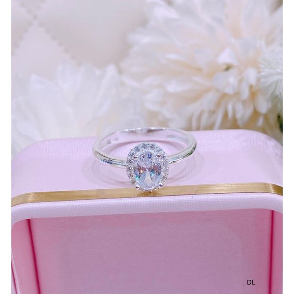 Nhẫn bạc nữ mặt gắn đá trắng kiểu dáng mới sang trọng mã N0165 - Bạc Bibi