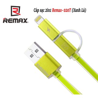 Cáp sạc 2 in 1 cho ai pone và Android cổng L và MicroUSB Remax- 020T (5 màu)