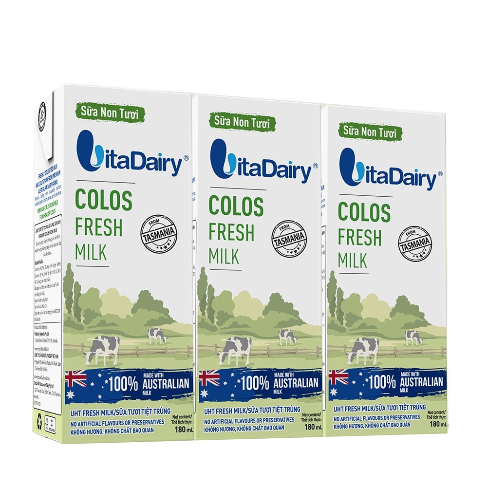 Sữa non tươi VitaDairy Colos Fresh Milk 180ml [Thùng 24 hộp]