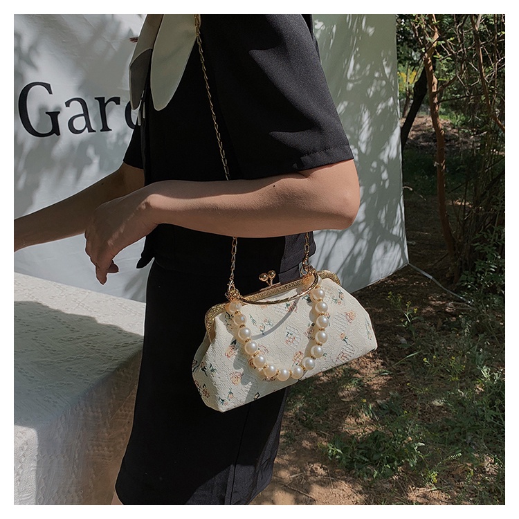 IELGY Lace Pearl Ladies Chain Hand Messenger Bag