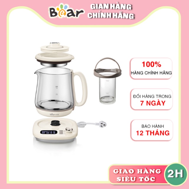 Máy Pha Trà Bear Model: SUBE011 Ấm Thủy Tinh Dung Tích 1,5L, Bảo Hành 18 Tháng - Bếp Nhà Bear