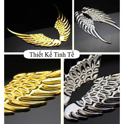 Logo Cánh Chim Kim Loại 3D Dán Nắp Capo,Đuôi Xe Trang Trí Xe Ô Tô CARZONE.TOP