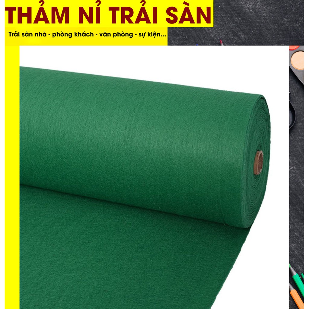 Thảm nỉ trải sàn, trải văn phòng, làm sự kiện màu xanh lá cây