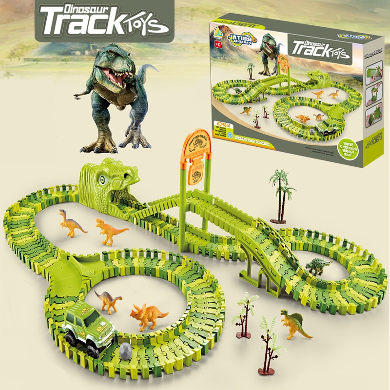 Đồ chơi lắp ghép đường ray khủng long cho thỏa sức sáng tạo