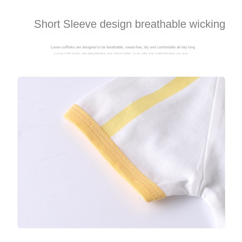 Bộ Áo Liền Quần Cotton Tay Ngắn Phồng Phong Cách Thể Thao Dành Cho Bé 0-24 Tháng Tuổi