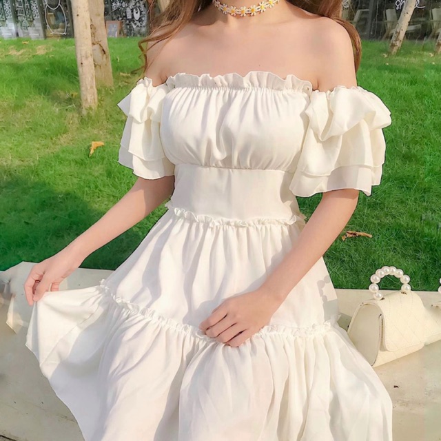 ĐẦM MIMI TRỄ VAI VẢI DÀY LƯNG CHUN