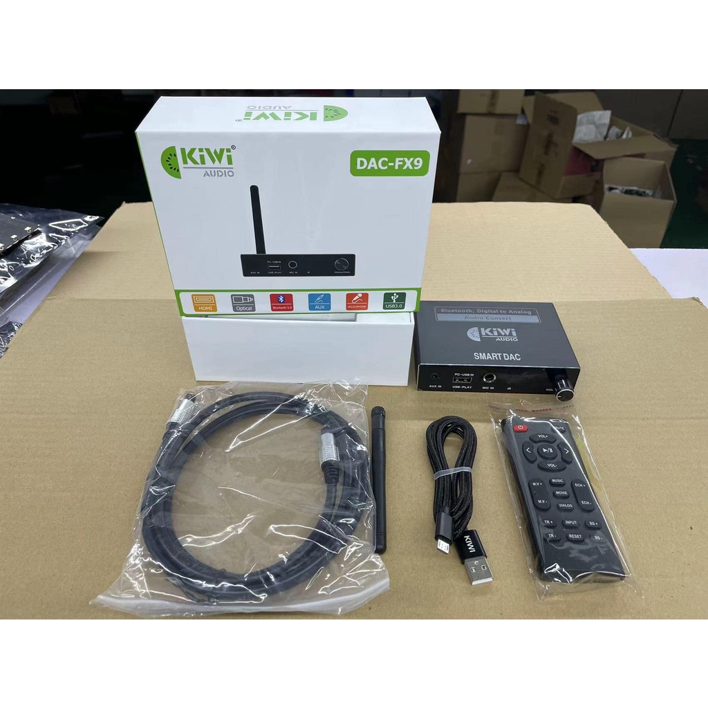 DAC Kiwi FX9 _ Bộ chuyển đổi tín hiệu âm thanh số, tích hợp cổng micro, bảo hành 12 tháng, bas audio