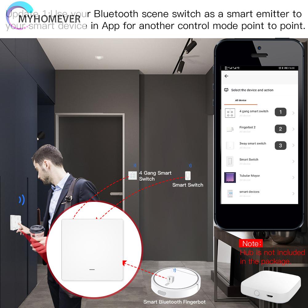 Công Tắc Gắn Tường Thông Minh Zigbee Tuya Kết Nối Bluetooth Điều Khiển Bằng Ứng Dụng